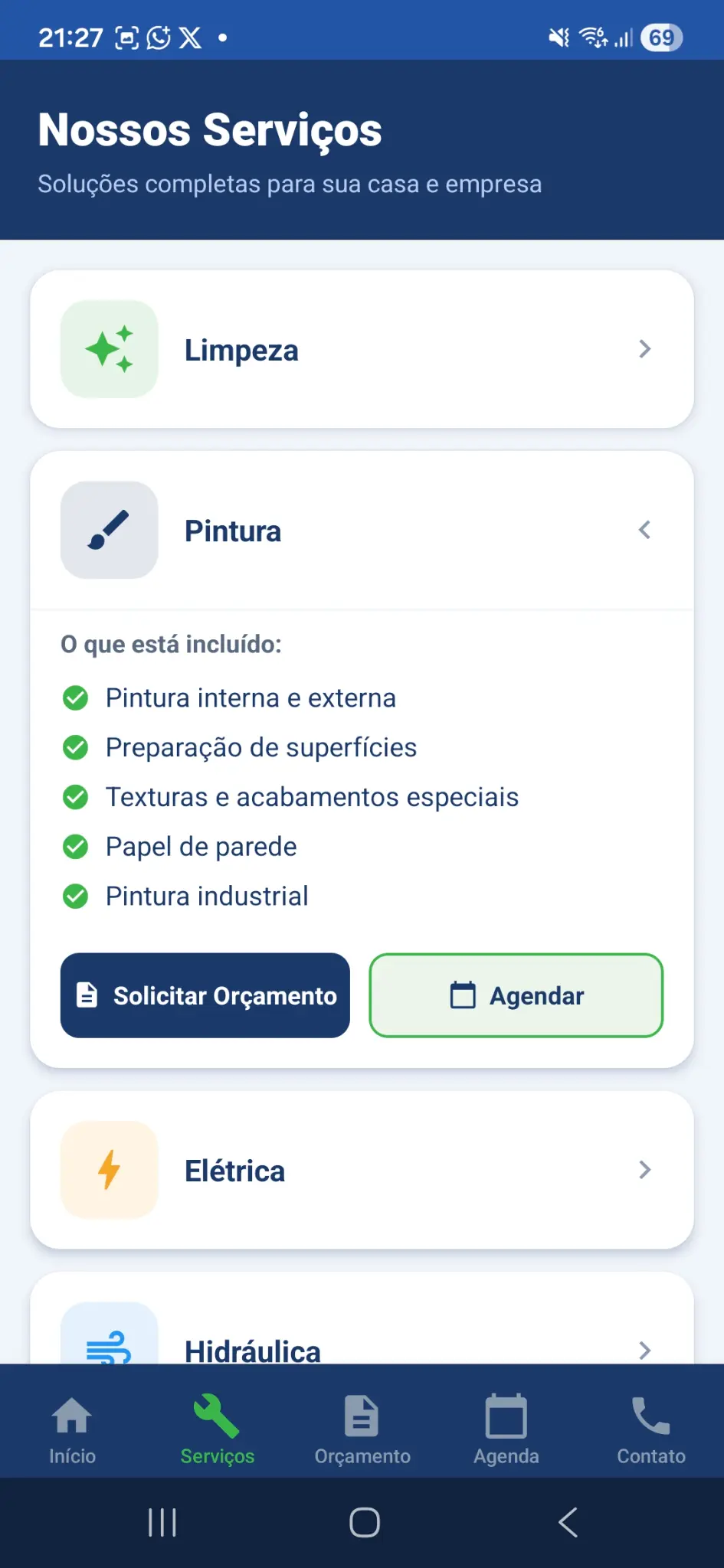 MontePaint app services screen